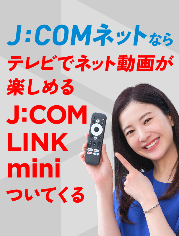 Comes with J:COM LINK mini allows you to enjoy online videos on your TV.