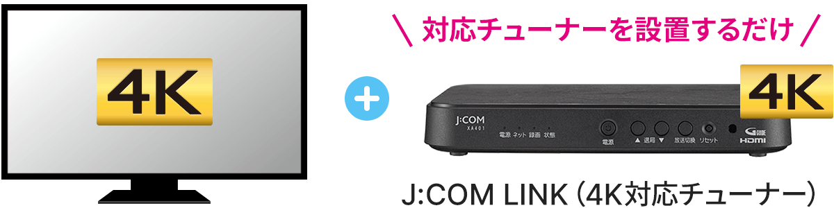 4K TV + J:COM LINK (4K compatible tuner)
