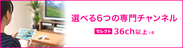 選べる6つの専門チャンネル セレクト 37ch以上