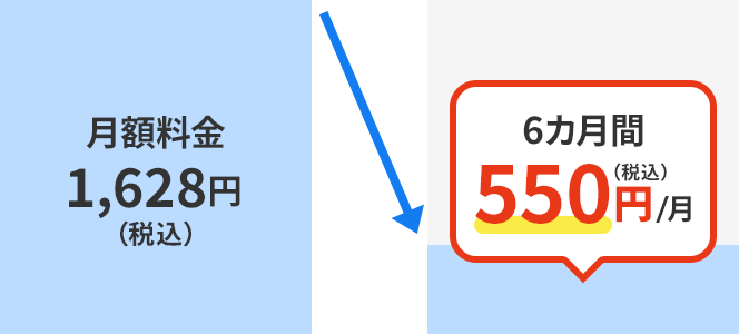 6カ月間550円割引