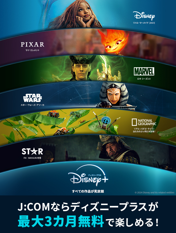 With J:COM, you can enjoy Disney Plus for free for up to 3 months!