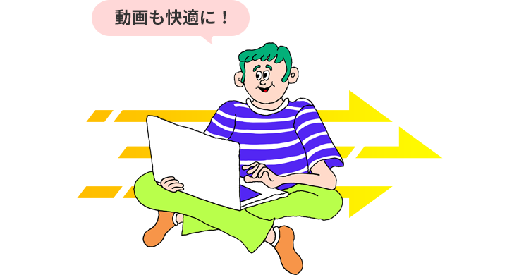 動画も快適に!