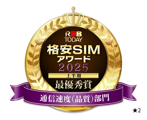 格安SIMアワード2025最優秀賞