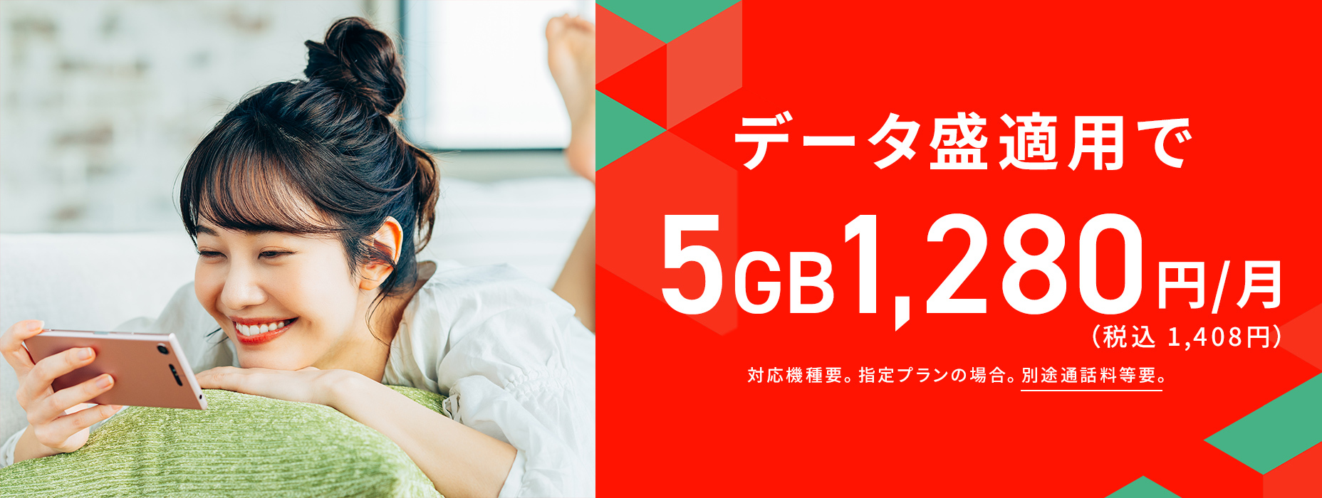 データ盛 5GB 980円 スマホとJCOMサービスセットでデータ増量