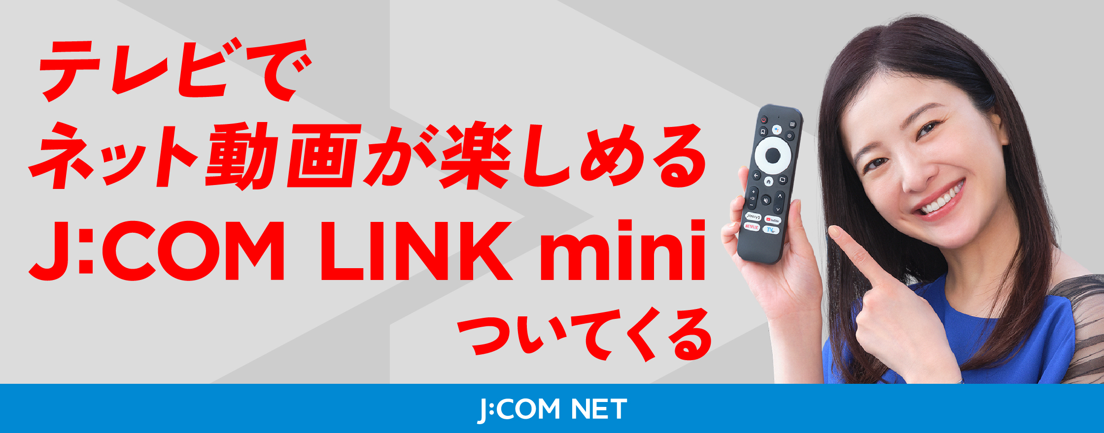 配备J:COM LINK mini可让您在电视上欣赏在线视频。