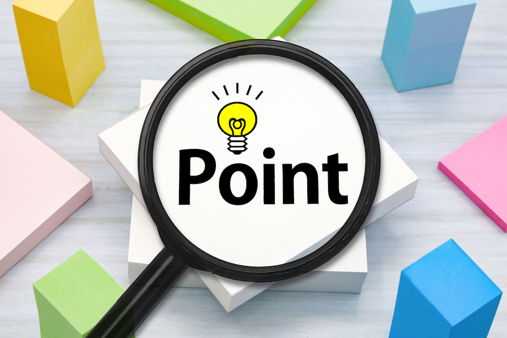 Pointの文字と虫眼鏡