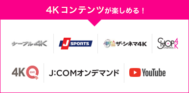 4Kコンテンツが楽しめる!